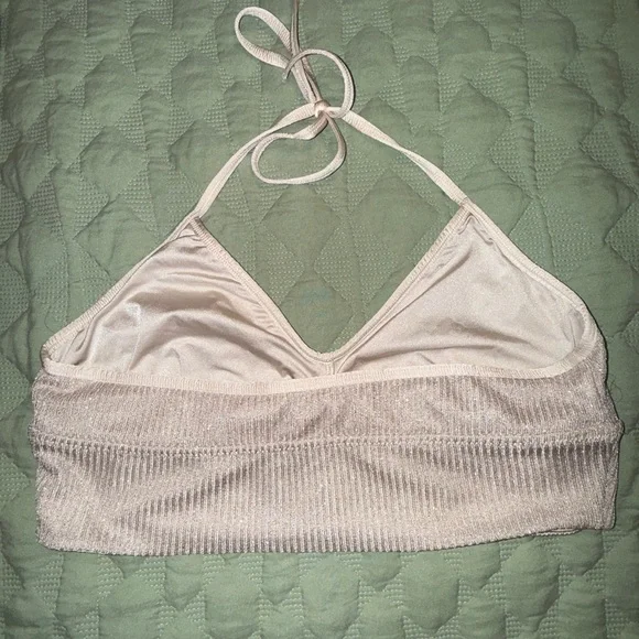 Aerie Cream Ribbed Bandeau with Stretchy Comfort - Picture 5 of 8